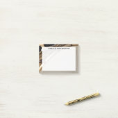 モノグラム音楽ホワイト&金ゴールドバンホ ポストイット (デスク上)