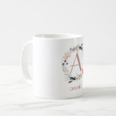 モノグラム顧客固有のフローラコーヒーマグ コーヒーマグカップ (正面左)