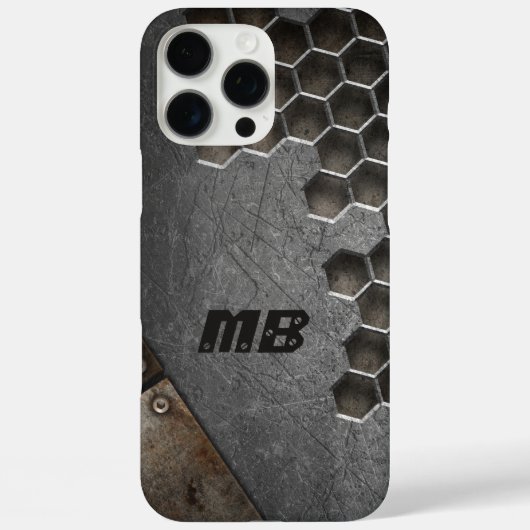 モノグラム風 さびれた雰囲気の男性向け オーダーメイド Case-Mate iPhoneケース (裏面)