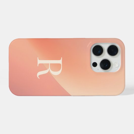 モノグラム風Rスマホケース - シンプルなイニシャルRデザイン iPhoneケース (裏面横)