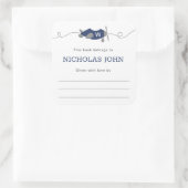 モノグラム飛行機ボーイベビーシャワー蔵書票 スクエアシール (バッグ)