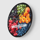 モノグラム食品テーマキッチン壁時計 ラージ壁時計 (傾斜)