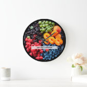 モノグラム食品テーマキッチン壁時計 ラージ壁時計 (ホーム)