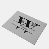 モノグラム飾り文字W （名前付き） ドアマット (アングル)