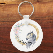 モノグラム馬かわいいフローラガーリー馬名 キーホルダー (正面)