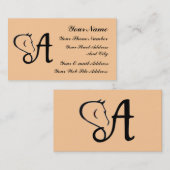 モノグラム馬の乗馬のクラシックな名刺 名刺 (正面/裏面)