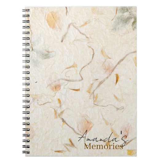 モノグラム高級文字桑の実紙メモリ ノートブック (正面)