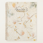 モノグラム高級自然美しい桑の紙 プランナー手帳 (正面)