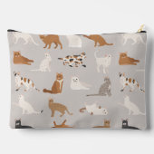 モノグラム魅力的キャットパターン猫好き アクセサリーポーチ (裏面)