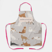 モノグラム魅力的キャットパターン猫好き エプロン (正面)