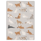 モノグラム魅力的キャットパターン猫好き クリップボード (裏面)