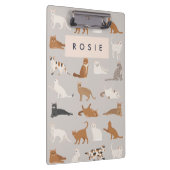 モノグラム魅力的キャットパターン猫好き クリップボード (右)