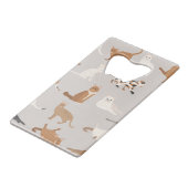 モノグラム魅力的キャットパターン猫好き クレジットカード栓抜き (裏面アングル)