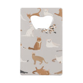 モノグラム魅力的キャットパターン猫好き クレジットカード栓抜き (裏面)