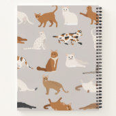 モノグラム魅力的キャットパターン猫好き ノートブック (裏面)