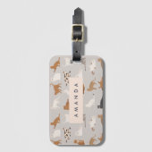 モノグラム魅力的キャットパターン猫好き ラゲッジタグ (正面縦)