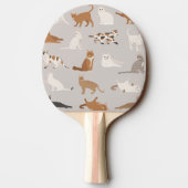 モノグラム魅力的キャットパターン猫好き 卓球ラケット (裏面)