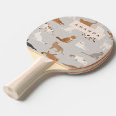 モノグラム魅力的キャットパターン猫好き 卓球ラケット (正面アングル)