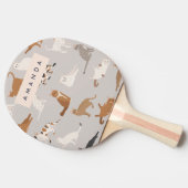 モノグラム魅力的キャットパターン猫好き 卓球ラケット (横)