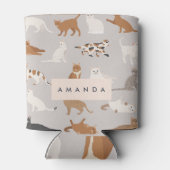 モノグラム魅力的キャットパターン猫好き 缶クーラー (裏面)