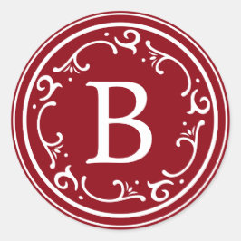 モノグラム魅力的ク素朴リスマス ラウンドシール