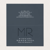 モノグラム魅力的グモダン・グレイ・クリーン 名刺 (外部フラット)