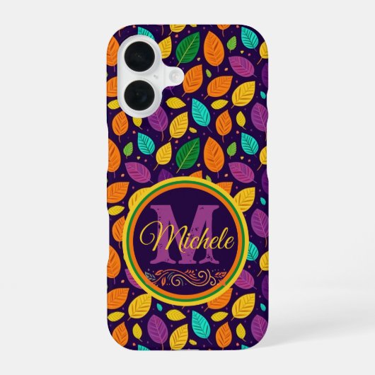 モノグラム鮮やか紅葉 iPhone 16ケース (裏面)