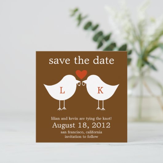 モノグラム鳥がデートカードを救う-チョコレート セーブザデート (スタンド正面)