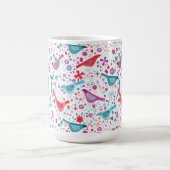 モノグラム鳥フローラ水色 コーヒーマグカップ (中央)