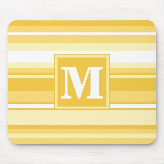 モノグラム黄ストライプ色 マウスパッド (正面)