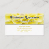 モノグラム黄色い花の花の三角形エレガント色 名刺 (裏面)