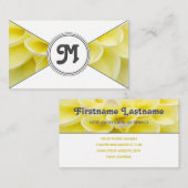 モノグラム黄色い花の花の三角形エレガント色 名刺 (正面/裏面)