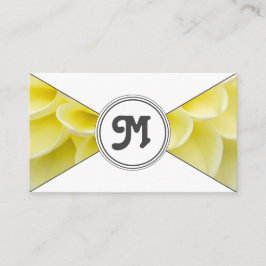 モノグラム黄色い花の花の三角形エレガント色 名刺