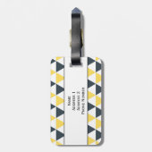 モノグラム黄色と木炭の三角形パターン ラゲッジタグ (裏面縦)