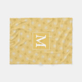 モノグラム黄色の円パターン フリースブランケット (正面(横))