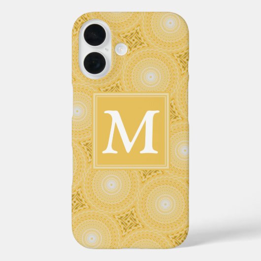 モノグラム黄色の円パターン Case-Mate iPhoneケース (裏面)