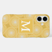 モノグラム黄色の円パターン Case-Mate iPhoneケース (裏面 (横))