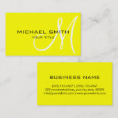 モノグラム黄色の背景色 名刺 (正面/裏面)