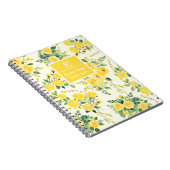モノグラム黄色の花、美的フローラ ノートブック (右側)