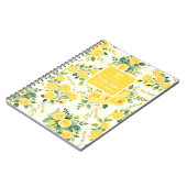 モノグラム黄色の花、美的フローラ ノートブック (左側)