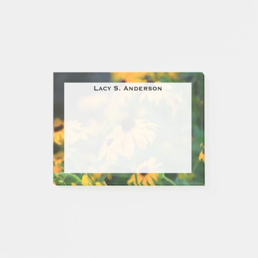 モノグラム黄色の黒い目スーザン花 ポストイット (正面)