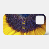 モノグラム黄色ひまわりクローズアップイニシャル Case-Mate iPhoneケース (裏面 (横))