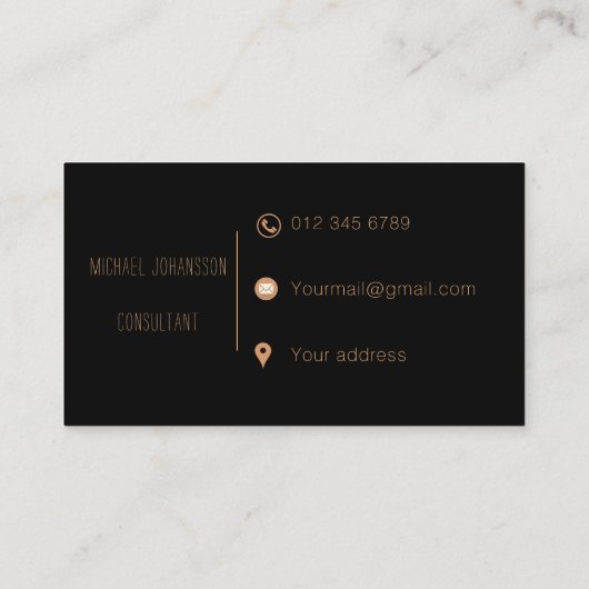 モノグラム黒とミニマル金ゴールド  名刺 (裏面)