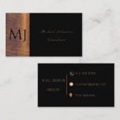 モノグラム黒とミニマル金ゴールド 名刺 (正面/裏面)