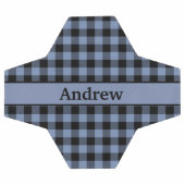 モノグラム黒と青のプレイド、バッファローのプレイド サッカーボール (フラット)