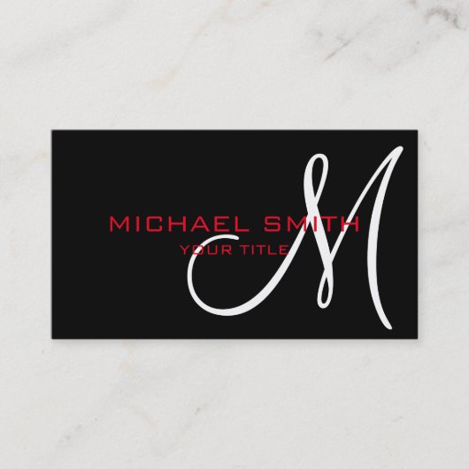 モノグラム黒の背景色 名刺 (正面)