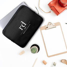 モノグラム黒エレガントと白のgroomsmenギフト ラップトップスリーブ