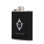 モノグラム黒エレガントヴィンテージクレストグレー名 フラスク (左)