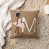 モノグラム黒バレリナアフロヘアイラストレーション クッション (ブランケット)