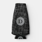 モノグラム黒パーソナライズされた名 ボトルクーラー (正面)